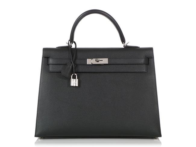 Hermes Kelly 35 Epsom Black Leather Shoulder Bag