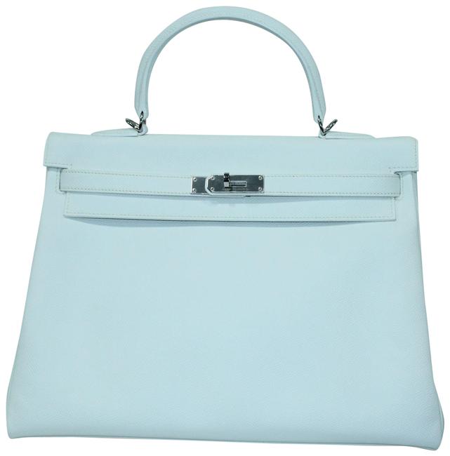 Hermes Kelly 35 In White Epsom Leather Tote