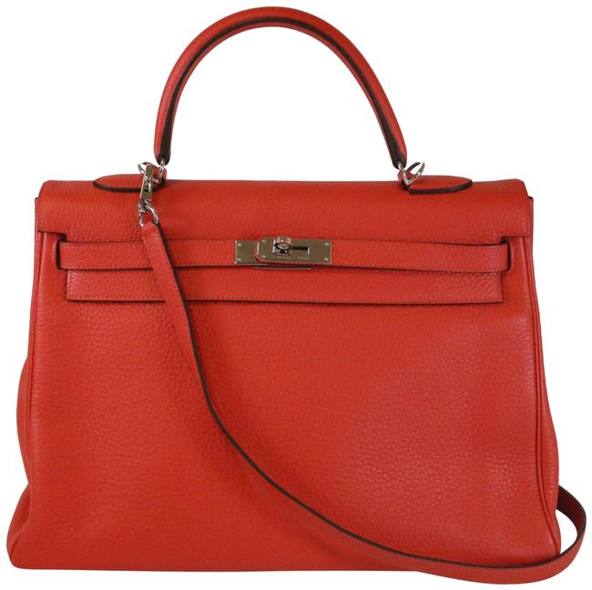 Hermes Kelly 35 Rouge Pivoine Togo Leather Satchel