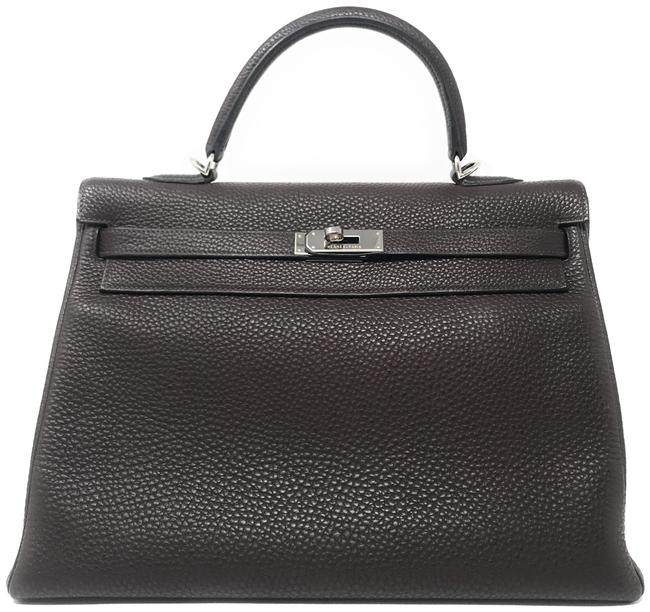 Hermes Kelly 35cm Chocolate Brown Leather Satchel