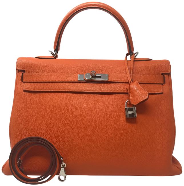 Hermes Kelly 35cm Orange Leather Satchel