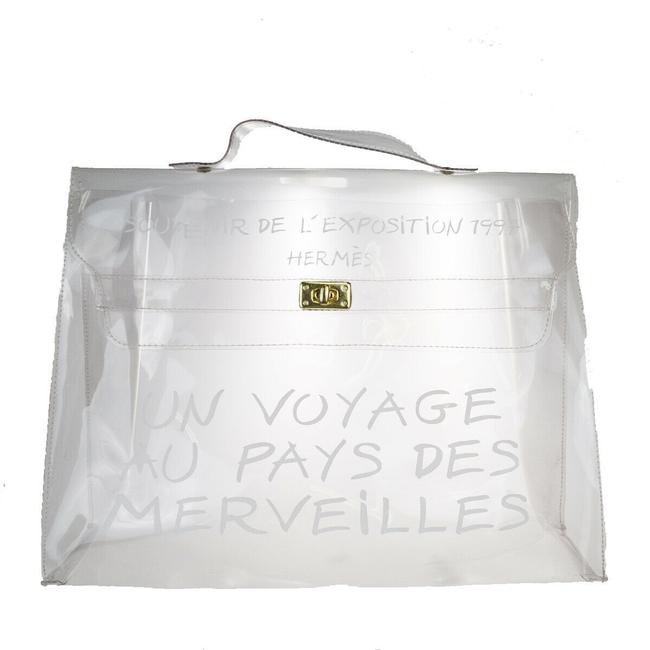 Hermes Kelly 40 Souvenir Clear Vinyl Beach Bag