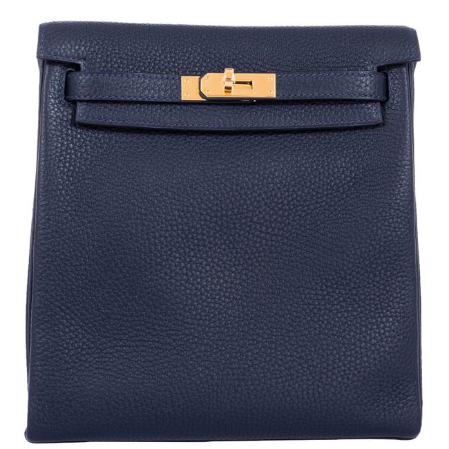 Hermes Kelly Ado Gold Hardware Blue Nuit Backpack