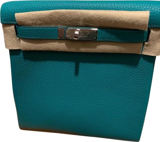 Hermes Kelly Ado Green Clemence Leather Backpack