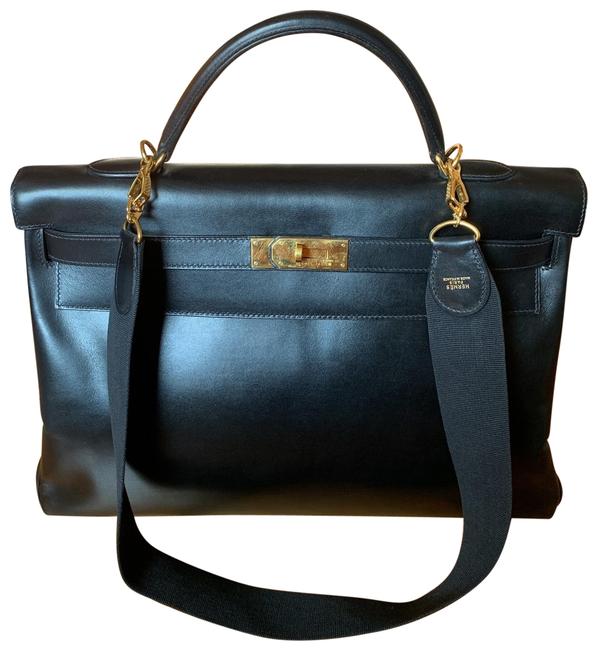 Hermes Kelly Box Leather 40cm Ghw Black Satchel