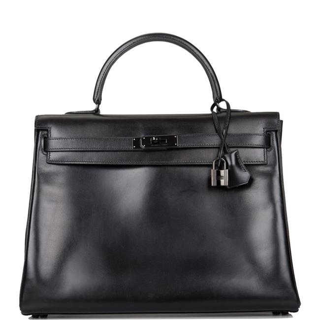 Hermes Kelly Box So Retourne 35cm Hardware Black Leather Satchel