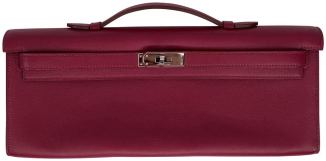 Hermes Kelly Cut Red Swift Leather Clutch