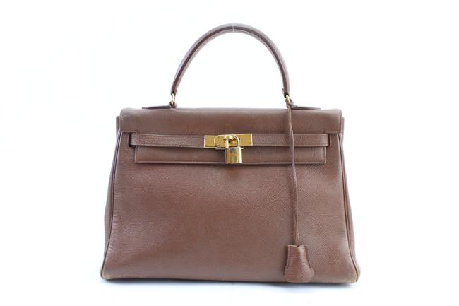 Hermes Kelly Epsom 32 28hr0207 Brown Leather Satchel