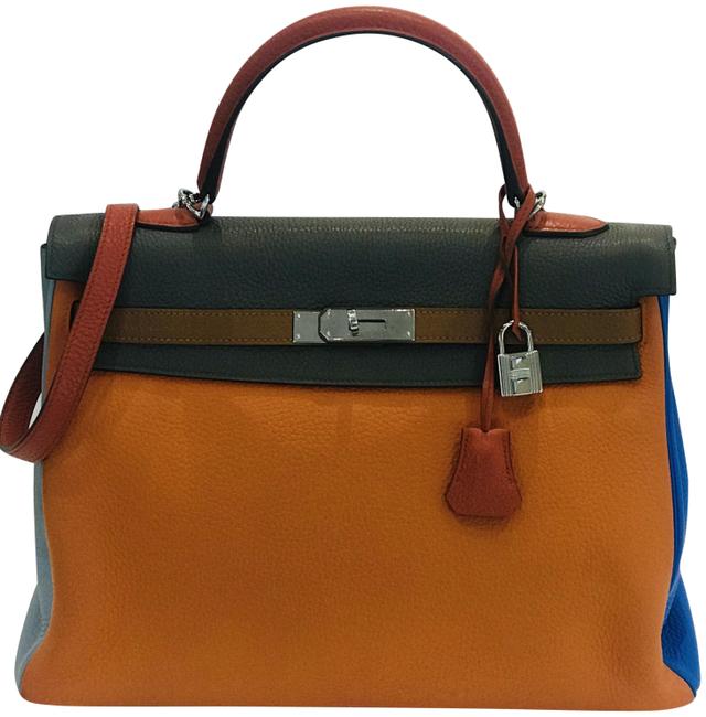 Hermes Kelly Harlequin Color 35cm Limited Edition Six Leather Tote