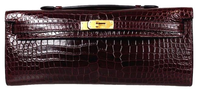 Hermes Kelly Niloticus Cut Pochette Borduex Crocodile Clutch