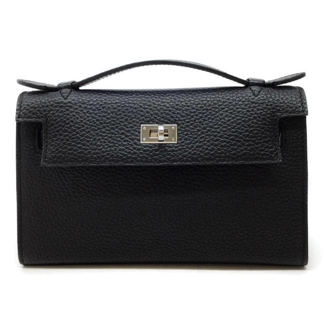 Hermes Kelly Pouchette Black Leather Satchel