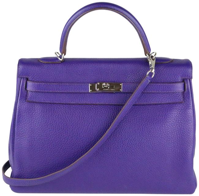 Hermes Kelly Purple 35 Iris Togo Satchel