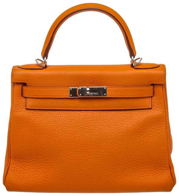 Hermes Kelly Retourne 28cm Phw 494800 Orange Taurillon Leather Satchel