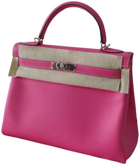 Hermes Kelly Rose Tyriene Leather Epsom Satchel