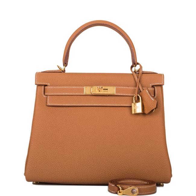 Hermes Kelly Togo 28cm Hardware Gold Leather Satchel