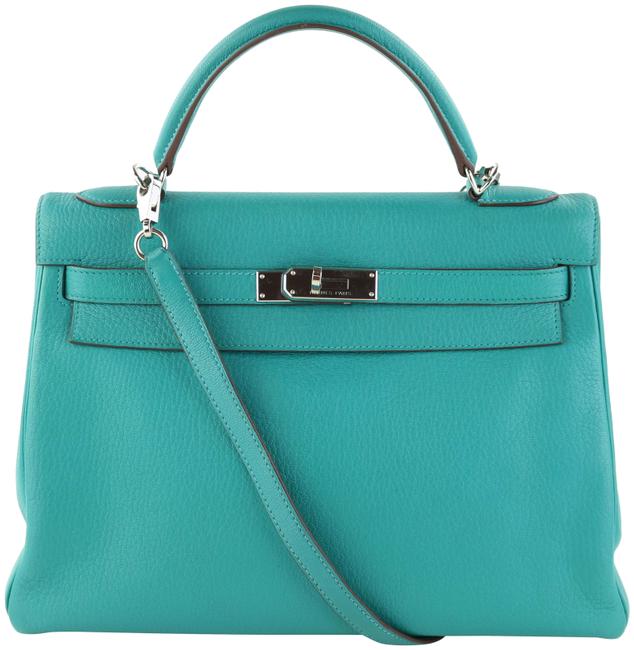 Hermes Kelly Togo 32 Bleu Paon Mysore Cevre Shoulder Bag