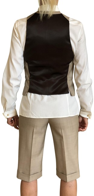 Hermes Light BrownDark Brown 3 piece Lady Shorts Suit 