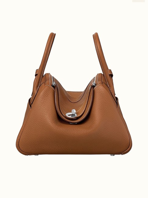 Hermes Lindy 26 Brown Clemence Leather Shoulder Bag