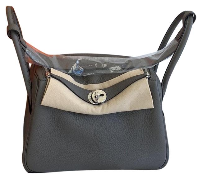 Hermes Lindy 26 Etain Leather Messenger Bag