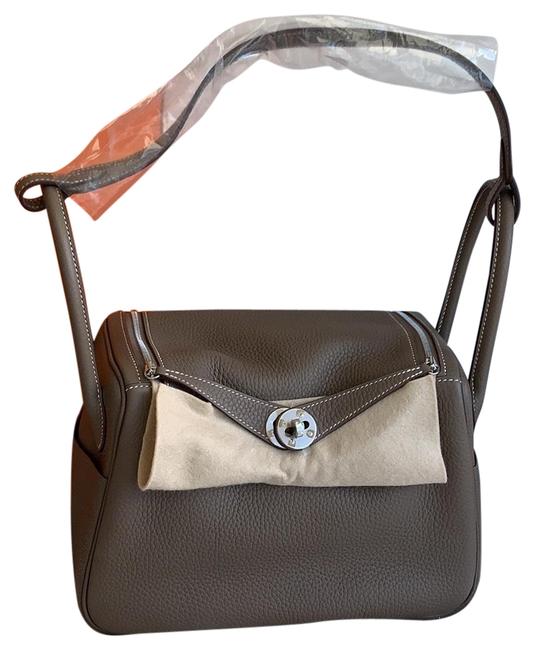 Hermes Lindy 26 Etoupe Leather Messenger Bag