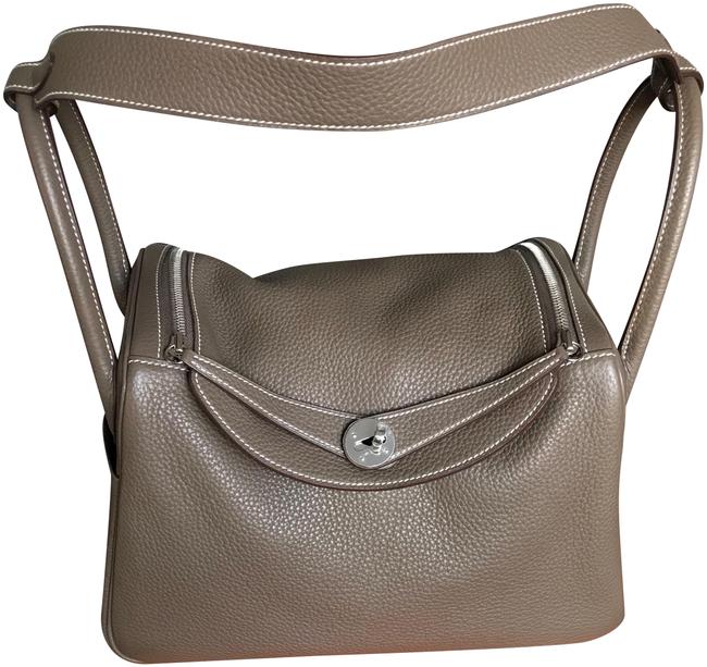 Hermes Lindy 30 Etoupe Clemence Shoulder Bag
