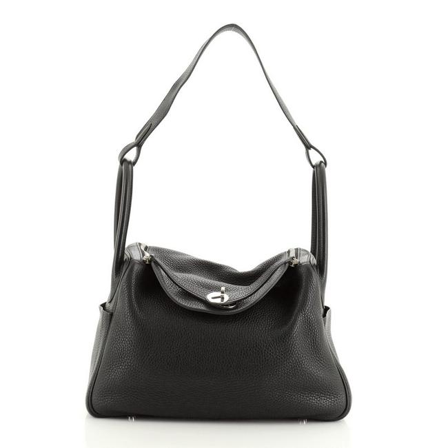 Hermes Lindy Clemence 30 Black Leather Shoulder Bag