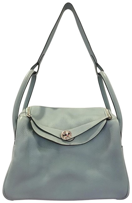 Hermes Lindy Clemence Light Blue Taurillon Leather Satchel