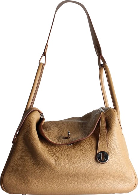 Hermes Lindy Handbag In Beige Togo Leather Tote