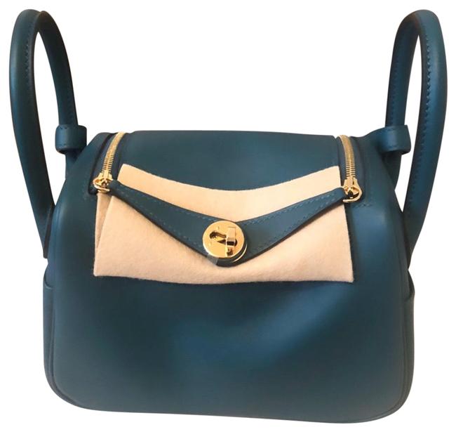 Hermes Lindy Mini W0 Vert Bosphore Swift Leather Cross Body Bag