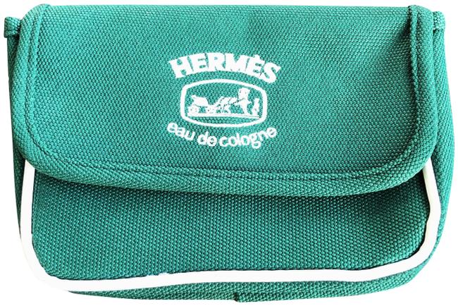 Hermes Makeup Pouch Green Baguette