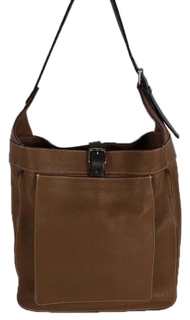Hermes Marwari Pm Gold Taurillon Clemence Brown Leather Shoulder Bag