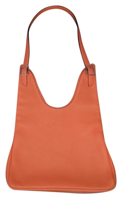 Hermes Massai Orange Clemence Leather Hobo Bag