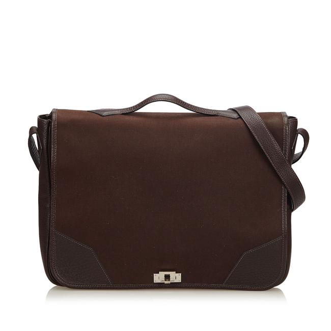 Hermes Messenger Victoria Brown Leather Cross Body Bag
