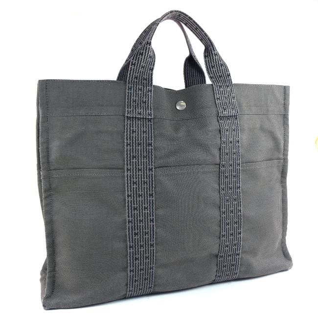 Hermes Mm Yale Line Unisex Gray Canvas Tote