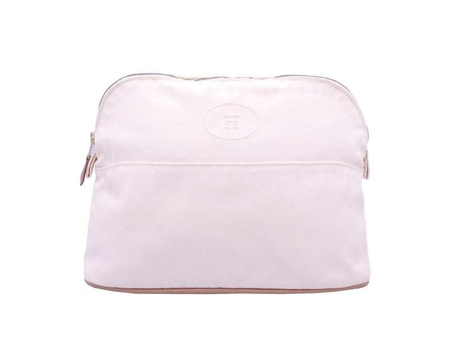 Hermes Multi case Bored Pouch Ladies Off white Cotton Clutch