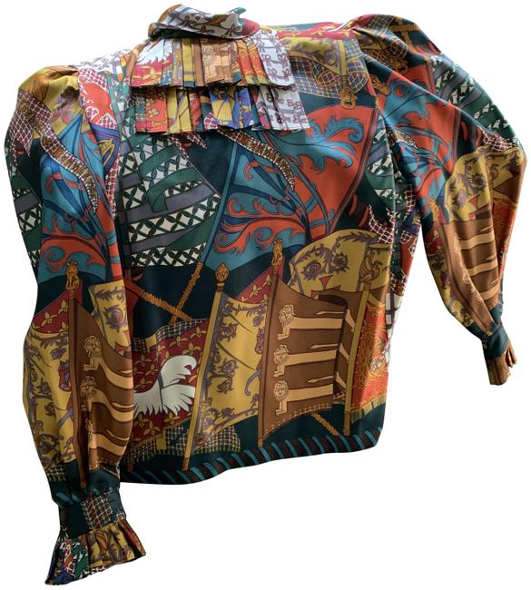 Hermes Multi Color Victorian Style Blouse 