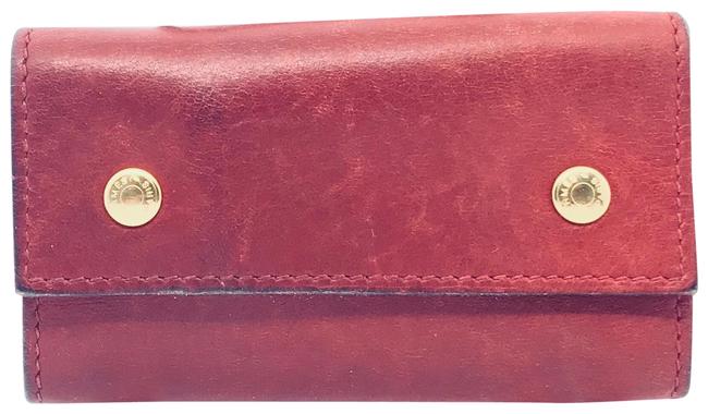 Hermes Multicles Key Cles Holder Red Leather Clutch