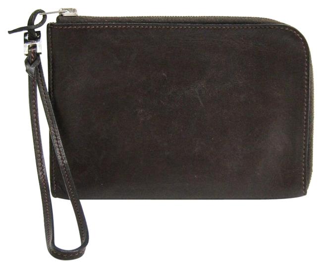 Hermes New Pouch Brown Gulliver Leather Clutch
