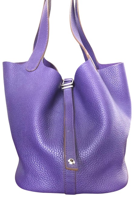 Hermes Picotin Mm Purple Leather Hobo Bag
