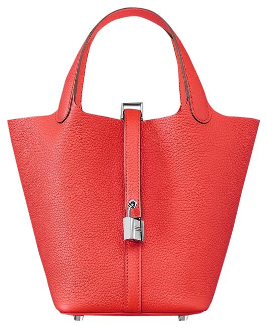 Hermes Picotin18 Rose Jaipur Leather Hobo Bag