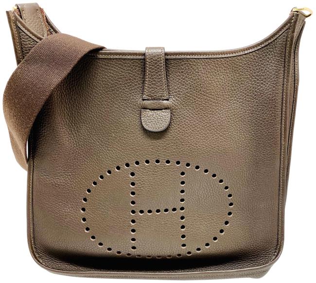 Hermes Pm Brown Taurillon Clemence Evelyne Shoulder Bag