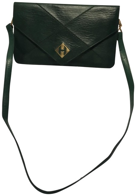 Hermes Pochette Green Leather Shoulder Bag