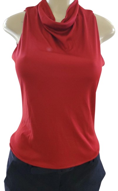 Hermes Red Sleeveless Silk Blouse Tank TopCami 