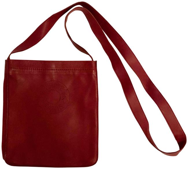 Hermes Red Wine Leather Cross Body Bag