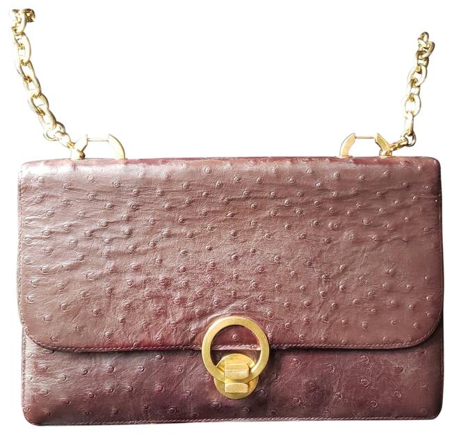 Hermes Ring Box Shoulder Brown Ostrich Leather Hobo Bag