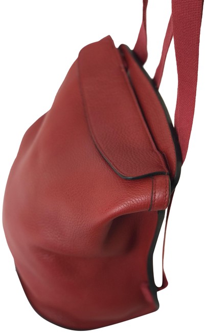 Hermes Rouge H Clemence Sherpa Red Leather Backpack