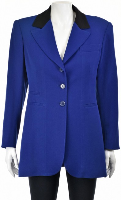 Hermes Royal Blue Vintage Wool Gabardine Jacket Blazer 