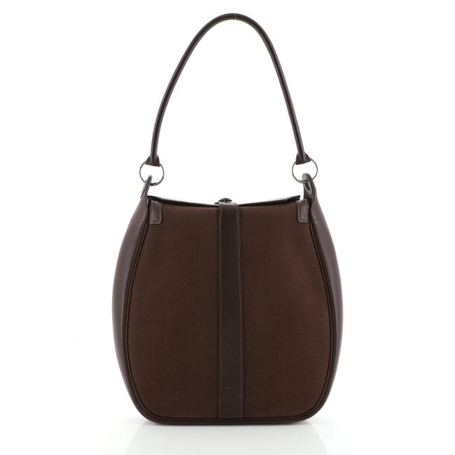 Hermes Rugby Toile And Brown Canvas Leather Shoulder Bag