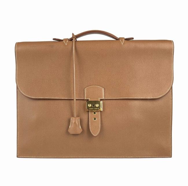 Hermes Sac A Depeches 38 Briefcase Gold Togo Satchel