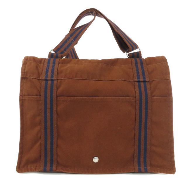 Hermes Sac Fourre toutbacus Women Brown Canvas Shoulder Bag